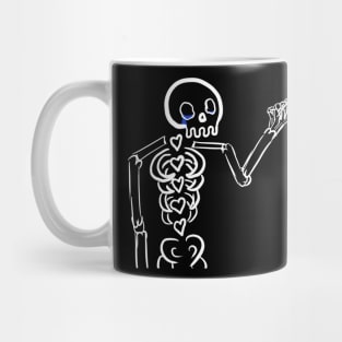 Crying Skeleton With Flower Mug